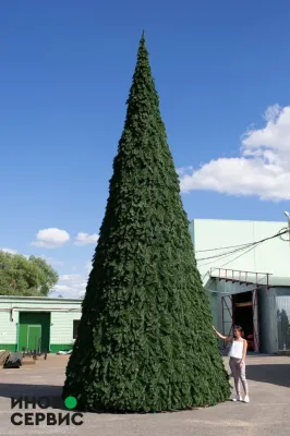 Уличная елка Русская зеленая 4 м., каркасная, ПВХ