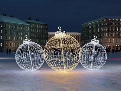 Новогодняя светодиодная фигура «3 елочных шара»