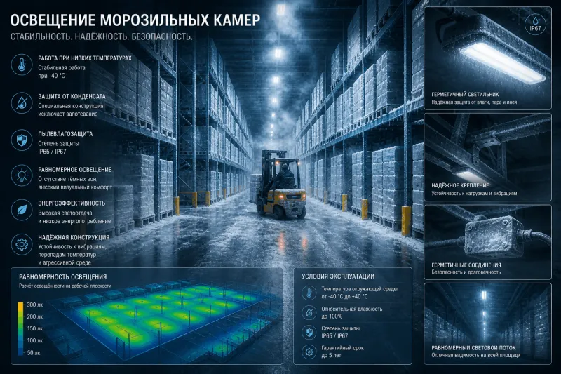 Освещение морозильных камер