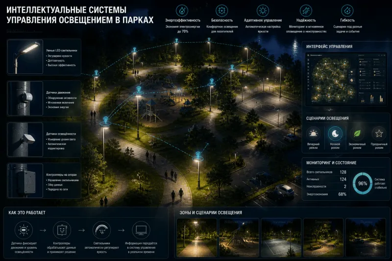 Интеллектуальные системы управления освещением (ИСУО) в парках