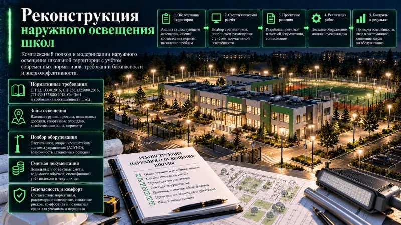 Реконструкция наружного освещения школ