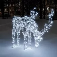 Светодиодная новогодняя фигура лень 1,9 м, пьющий