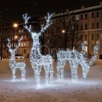 Светодиодная новогодняя фигура "Семья оленей"  (3 оленя)