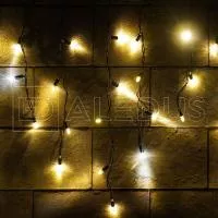 Бахрома (Айсикл) ALEDUS 3x0.5 м, IP54, черный провод, ПВХ, теплый белый, с мерцанием
