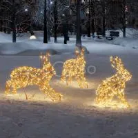 Светодиодная новогодняя фигура "Золотые зайцы"