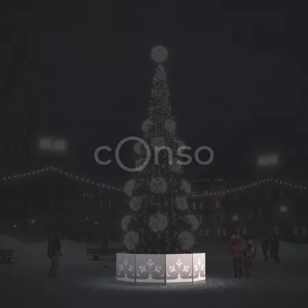 Ограждение для новогодней ёлки «Серебряный рисунок»