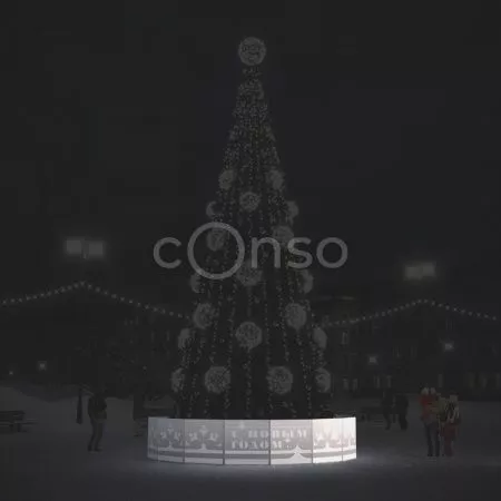 Ограждение для уличной ёлки «Серебряный Новый год»