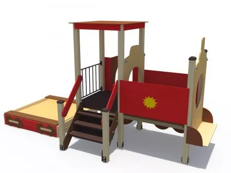 Детский дворик Паровозик с горкой Н-750 ИО 03171